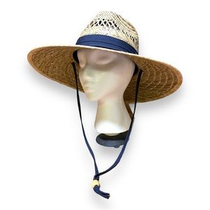 Panama Jack unisex straw hat with dark blue features.